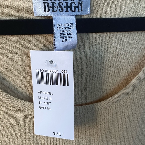 Chico’s Design Apparel Lucie 3 Sleeveless Knit Raffia Yellow; NWT; M/8 - Picture 6 of 10